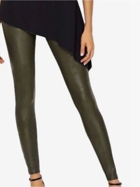 Spanx Olive faux leather legging small